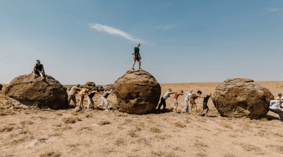 Hiking the Otherworldly Valley of Balls in Mangystau